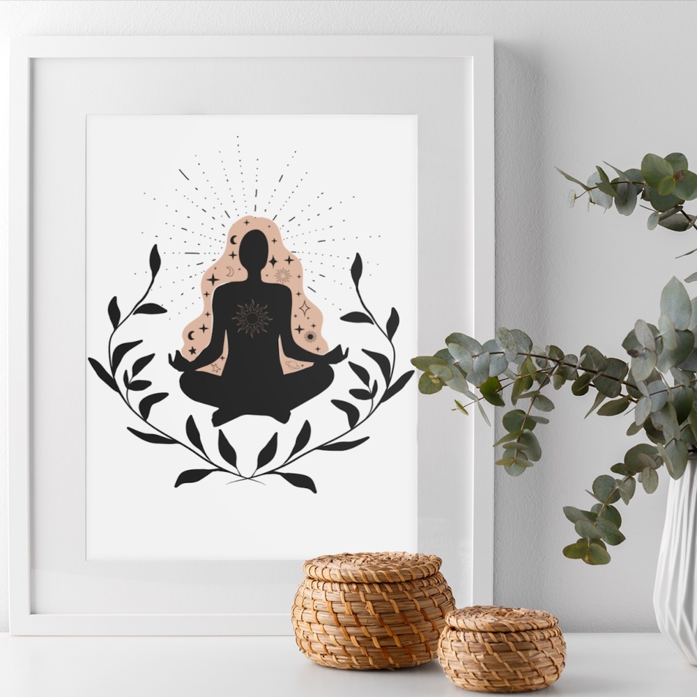 Wall Art Bohemian Woman Silhouette Celestial Print Poster Unframed - Picture 2 of 5